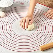 Pastry Mat for Rolling Dough, WeGuard 24"x20" Silicone Pastry Kneading Mat Board with Measurements Marking BPA Free Food Grade Non-stick Non-slip Rolling Dough Baking Mat