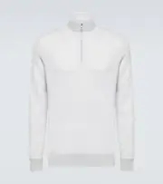 [Loro Piana] Loro Piana Roadster cashmere half-zip sweater AU 87 blue