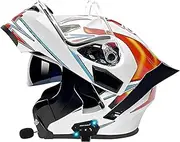 Full Face Motorcycle Helmet,Bluetooth Motorbike Helmet with Double Sun Visor Motocross Helmet for Men and Women DOT Approved for Adult Men and Women Helmets Four Seasons