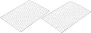 Kisangel 2Pcs Stainless Steel Barbecue Grill Net Durable Cooking Accessory for Outdoor Grilling Mesh Design Prevents Food From Falling Compatible with Gas Electric Grills