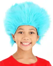 Dr Seuss Thing 1 and 2 Deluxe Plush Blue Kids Wig