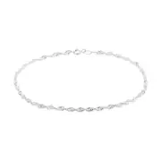 Sterling Silver 25cm Singapore Twist Anklet