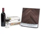 Wine Barrel Cookbook or Tablet Stand - Chevron - Made from California barrels
