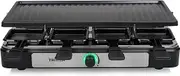 Tristar Raclette - 8 People - Cooking Surface 42 x 23 cm - Adjustable Thermostat with Light Ring - 1400 W - Black - RA-2746
