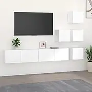 Wall Mounted TV Stands Cabinet, White Entertainment Center, Storage Shelf for Living Room, Bedroom, Engineered Wood TV Stand, Modern Furniture Sets