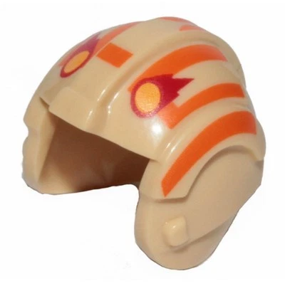 Minifigure, Headgear Helmet SW Rebel Pilot with Orange Stripes