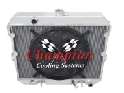 RC Champion 3 Row Radiator W/ 16" Fan for 1981 - 1983 Nissan 280ZX L6 Engine