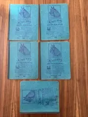 Lot of 5 Vintage Blue Horse Composition Book No 1058 8 1/2 x 7 1956-57