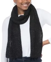 MSRP $28 Style & Co Solid Ribbed Muffler Scarf Black Size OSFA