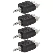 4x 3.5mm Stereo Male to Dual 2-RCA Male Audio Cable Connector Adapter Converter