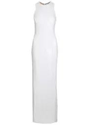 Galvan Cannes White Sequin Gown, Designer White Dress Size 8 8