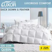 Duck Down Feather Quilt Blanket Duvet Doona Winter Weight Cotton Cover Queen