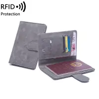 在飛比找蝦皮購物優惠-新款RFID護照包 簡約搭扣短款證件夾 男女出國旅行小清新旅