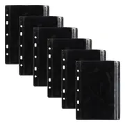 6pc Colourhide Bindermate A5 Pencil Case Insert Organiser For Binders Black