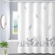 Simple Soft Shower Curtain, Nordic Home Hotel Bathroom Waterproof Fog Thickened Opaque Punch-Free Partition Curtains, W150CMxH180CM
