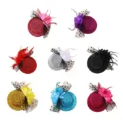 Feathered Fascinator Hat Hairclip Masquerades Headwear Carnivals Party Headpiece