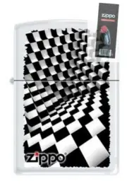 Zippo 6316 dimension black and white box RARE DISCONTINUED Lighter + FLINT PACK