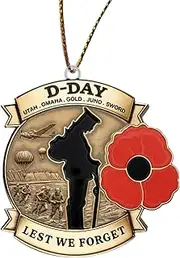 Gacqpli D Day 80th Badge, D-Day Memorial Ornament, 2D Acrylic Badge 80th of D-Day - Memory of History 1944-2024, Decorative Souvenir for