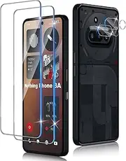 Xunzii Screen Protector for Nothing Phone 3a for Tempered Glass with Camera Protection [2+2 Pieces], 9H Hardness Screen Protector Accessories, 0.33 mm Ultra Clear Anti-Scratch Protective Glass,