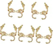 [SAFIGLE] 5 Pairs Elegant Dragon Ear Studs Clip on Earrings Non-piercing Hoop Earrings for Women