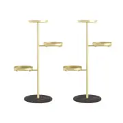 2X 3-Tier Gold Round Plant Stand Tray Display Living Room Balcony Metal Shelf
