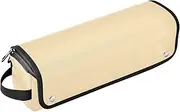[sanluoli] 2 in 1 Hair Tools Organizer with Heat Resistant Mat Curling Iron Travel Holder Storage Bag Moccasin Solid Color Pure Plain Peach