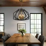 Gamba industrial Brass Pendant Light Antique Brass (4 or 5 Lights)