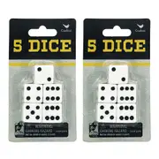 10pc Cardinal Classic Dice Pack/Set f/ Board/Table Games/Play/Roll Black/White