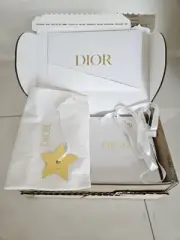 Authentic White Pebbled Dior Empty Gift Box 5” x 5” x 2” + Bag And Star