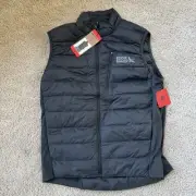 New Eddie Bauer Men’s Size Medium Down 550 Puffer Vest Secure Zip Gray