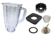 Replacement 40 Ounce -5 Cup- Square Top Plastic Blender Jar Set, Blender Cup