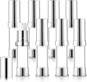 8 Pack 10ml/0.34oz Plastic Airless Pump Bottle Refillable Lotion Containers Empty Pump Press Vacuum Dispenser for Travel Cosmetic Liquid Foundation Essence Gel Emulsion Toiletries Sample