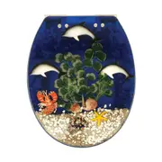 Dolphin Blue Underwater Fish Soft Close Toilet Seat