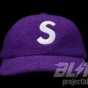 FW22 SUPREME BOILED WOOL S LOGO 6-PANEL CAP HAT PURPLE 2022