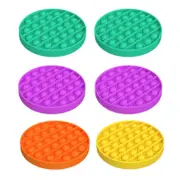 6x Kids Pop It Push Bubble Sensory Stress Relief Toy - 2x Green & 2x Purple & 1x Yellow & 1x Orange