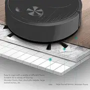 [Haofy] Robot Vacuum Cleaner and Mop, USB Charging Smart Sweeping Robot for Wooden Floors, Carpets (Black)