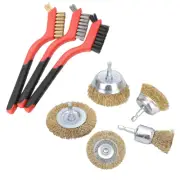 5-Pack Wire Brush for Drill & 3-Pack Wire Brush Set, Wire Wheel Brush Cup Set, W