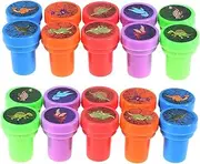 Kisangel 20Pcs Cartoon Dinosaur Pattern Stamp Set Colorful Plastic Stampers for Playtime Reusable Use Lightweight Safe Fun Shapes for Creative Activities