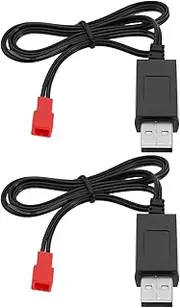 VGOL 2PCS 3.7V Li-po Battery USB Charger Cable JST Female Plug for RC Drone Quadcopter Battery Compatible with Syma S39 S32 S032 S032G S029G S027G