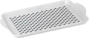 OGGI Anti Slip Serving Tray with Handles- White Rectangle Tray - Ideal Tray for Eating, Breakfast Tray, Food Tray, Appetizer Tray, Serving