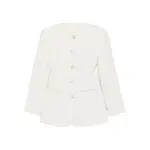 [Malina] Malina Buttoned Tweed Jacket XS WHITE