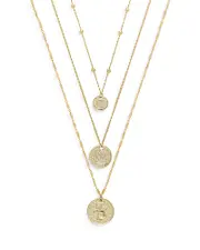 Ettika Coin Pendant Necklaces in 18K Gold Plate, Set of 3