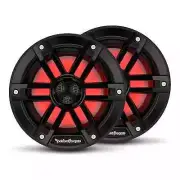 ROCKFORD FOSGATE M1-6B BLACK RGB LIGHT 6" 600W 2WAY COAXIAL MARINE BOAT SPEAKERS
