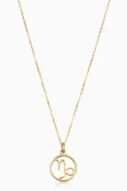 Oradina 14K Gold Zodiac Pendant Necklace in Capricorn at Nordstrom, Size 18