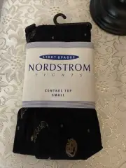 Nordstrom NIP WOM S Control Top Halloween Themed Blk Tights Pantyhose Hose