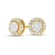0.5 CT. T.W. Diamond Frame Stud Earrings in 14K Gold (I/I2)