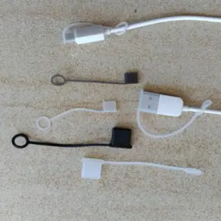 TYPEC充電線保護套手機USBC數據線防塵塞C口公插頭防水蓋硅膠帶扣
