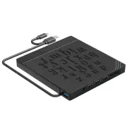 7 In1 USB 3.0 Type-C DVD CD ROM Disk Drive Player Burner Rewriter with SD Card Reader and USB Ports for Desktop Laptop