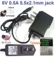 Tested 6V 0.5A AC/DC 110-240V Converter Adapter Wall Charger Power Supply Mains
