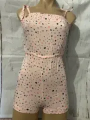 BNWT Girls Sz 7 Anko Brand Baby Pink Hearts Print Playsuit Shorts Dress